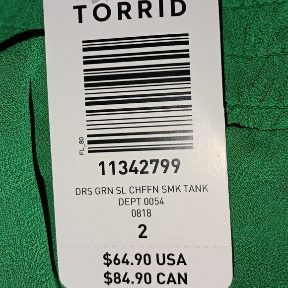 Torrid Chiffon Smocked Front Tank Dress👗 - Size 2 (18/20) 2X - Picture 3 of 5